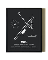 Unframed Manhattan Regional Airport map print poster