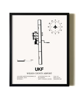 Framed Wilkes County Airport wall art poster in black frame
