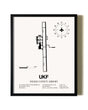 Framed Wilkes County Airport wall art poster in black frame