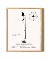 Vernal Regional Airport framed print in natural wood frame
