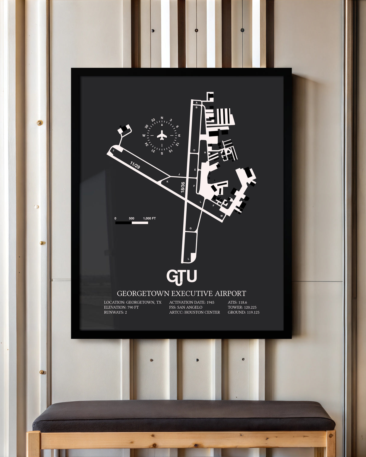 Frame color options for Georgetown Executive Airport At Johnny Gantt Field Wall Art