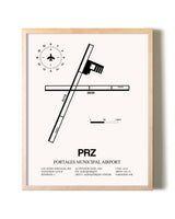 Portales Municipal Airport framed wall art in white frame