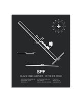 Gray Framed Black Hills Airport-Clyde Ice Field layout wall art poster