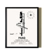 Framed Warren "Bud" Woods Palmer Municipal Airport wall art poster in black frame