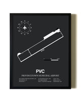 Unframed Provincetown Municipal Airport map print poster