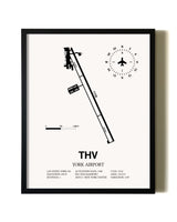 Framed York Airport wall art poster in black frame