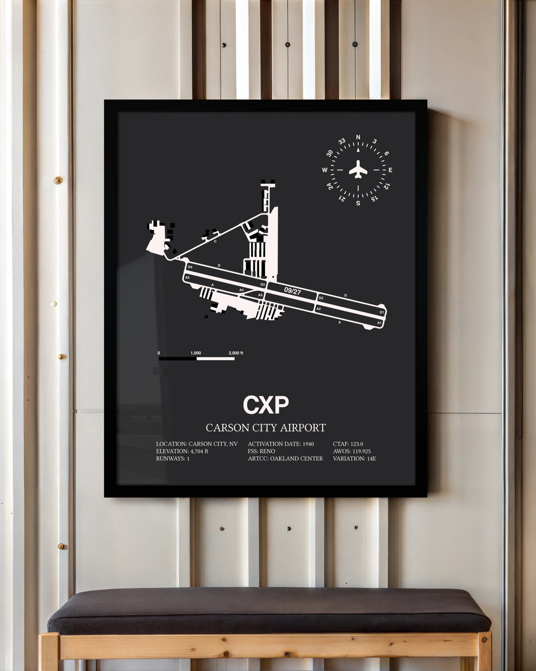 Frame color options for Carson City Airport Wall Art