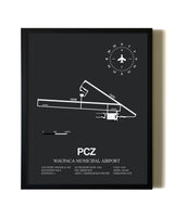 Unframed Waupaca Municipal Airport map print poster