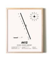 Flying Crown Airport framed wall art in white frame