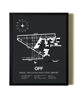 Unframed Miami-Opa Locka Executive Airport map print poster
