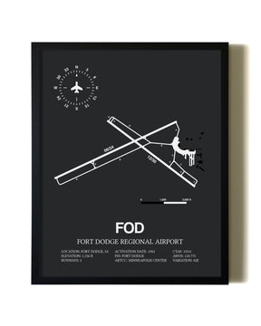 Unframed Fort Dodge Regional Airport map print poster
