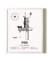 Cecil Airport airport map poster in oak frame