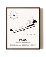 Bucholz Army Airfield aviation print in walnut frame