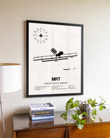 Union County Airport aviation wall décor in black wood frame