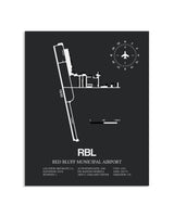 Gray Framed Red Bluff Municipal Airport layout wall art poster