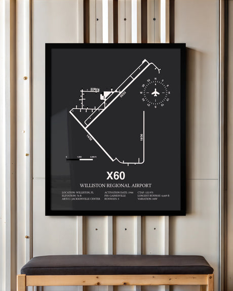 Frame color options for Williston Regional Airport Wall Art
