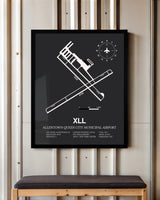 Frame color options for Allentown Queen City Municipal Airport Wall Art