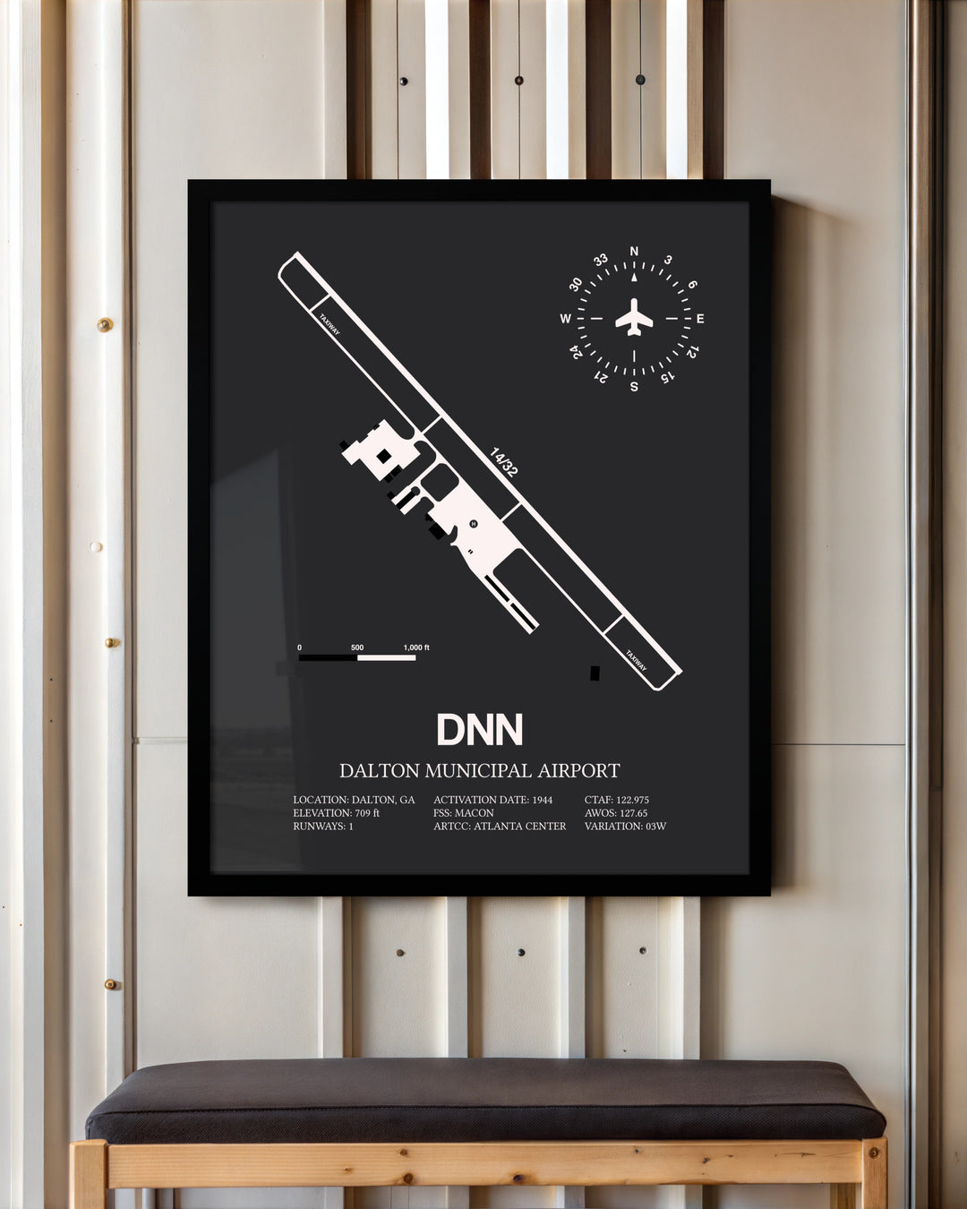 Frame color options for Dalton Municipal Airport Wall Art