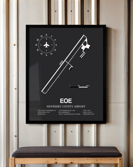 Frame color options for Newberry County Airport Wall Art