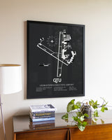 Gray Framed Georgetown Executive Airport At Johnny Gantt Field wall art poster in black frame