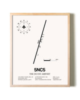 The Duchy Airport framed wall art in white frame