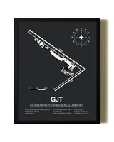 Unframed Grand Junction Regional Airport map print poster
