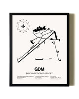 Framed Boscombe Down Airport wall art poster in black frame
