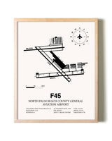 North Palm Beach County General Aviation Airport framed wall art in white frame