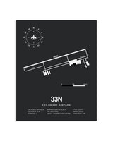 Gray Framed Delaware Airpark layout wall art poster