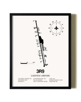 Framed Lakeway Airpark wall art poster in black frame