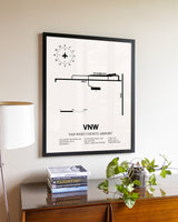 Van Wert County Airport aviation wall décor in black wood frame
