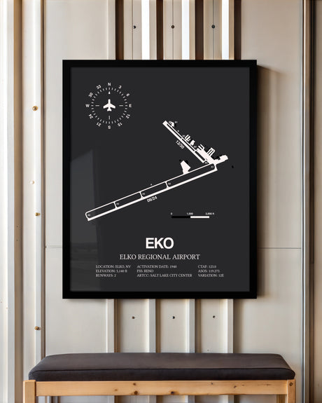 Frame color options for Elko Regional Airport Wall Art