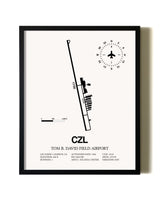 Framed Tom B. David Field Airport wall art poster in black frame