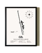 Framed Tom B. David Field Airport wall art poster in black frame