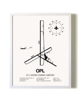 St. Landry Parish Airport airport map poster in oak frame