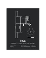 Gray Framed Clarence E. Page Municipal Airport layout wall art poster