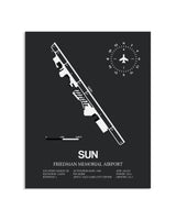 Gray Framed Friedman Memorial Airport layout wall art poster