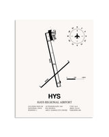 Gray Hays Regional Airport framed poster displayed in an airplane hangar