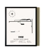 Framed Van Wert County Airport wall art poster in black frame