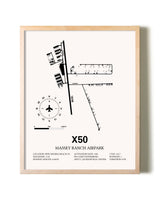 Massey Ranch Airpark framed wall art in white frame