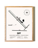 Black Hills Airport-Clyde Ice Field framed print in natural wood frame