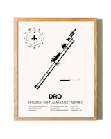 Durango-La Plata County Airport framed print in natural wood frame