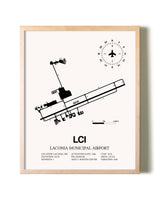 Laconia Municipal Airport framed wall art in white frame