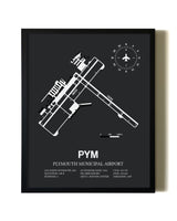 Unframed Plymouth Municipal Airport map print poster