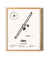 P K Airpark framed print in natural wood frame
