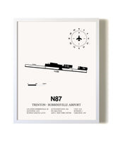 Trenton-Robbinsville Airport airport map poster in oak frame