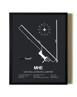 Unframed Mitchell Municipal Airport map print poster
