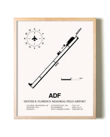 Dexter B. Florence Memorial Field Airport framed wall art in white frame