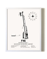 Ralph M. Hall / Rockwall Municipal Airport airport map poster in oak frame