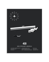 Gray Framed Red Stewart Airfield layout wall art poster